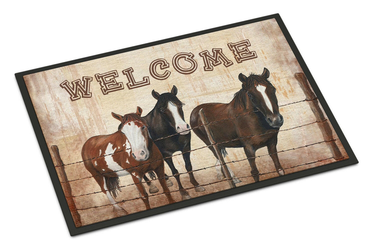 Welcome Mat with Horses Indoor or Outdoor Mat 18x27 SB3059MAT - the-store.com
