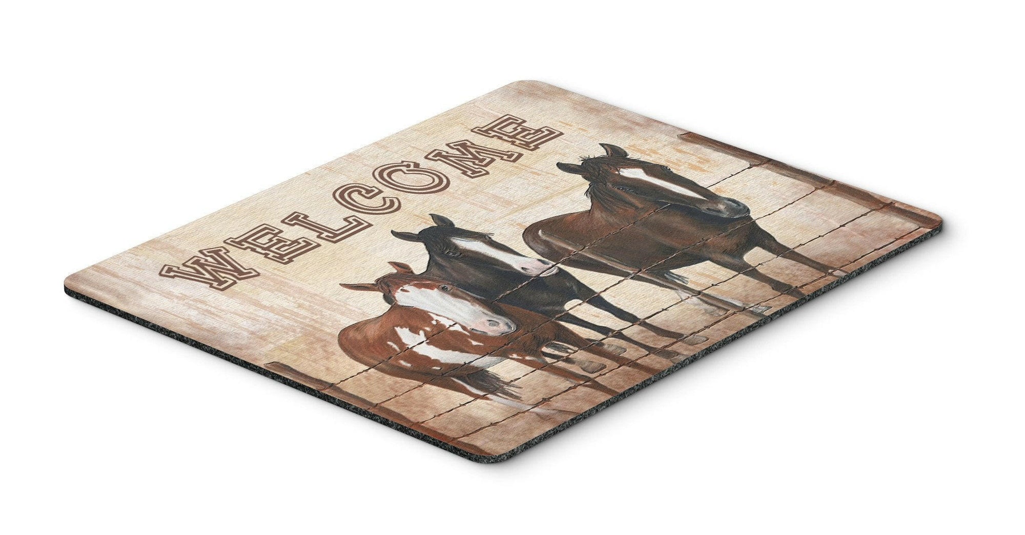 Welcome Mat with Horses Mouse Pad, Hot Pad or Trivet SB3059MP by Caroline's Treasures