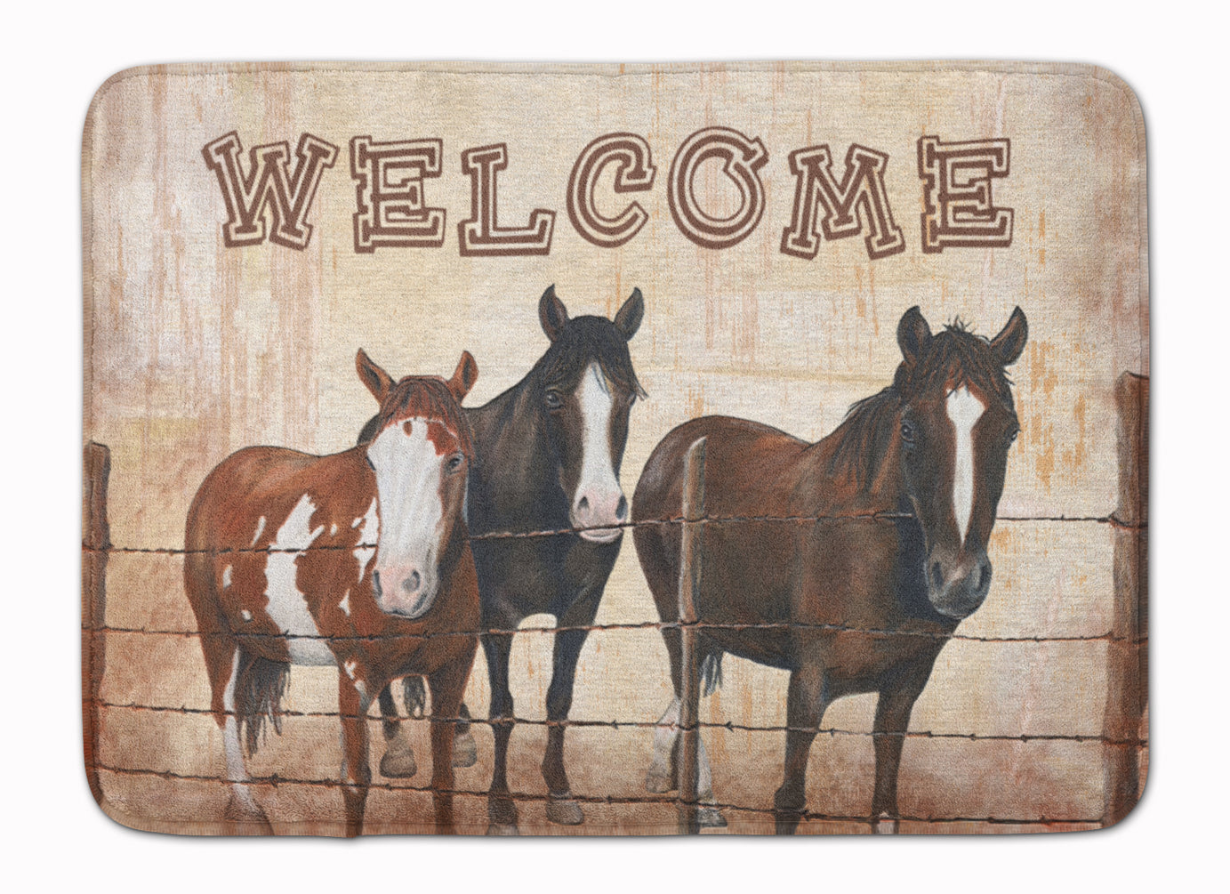 Welcome Mat with Horses Machine Washable Memory Foam Mat SB3059RUG - the-store.com