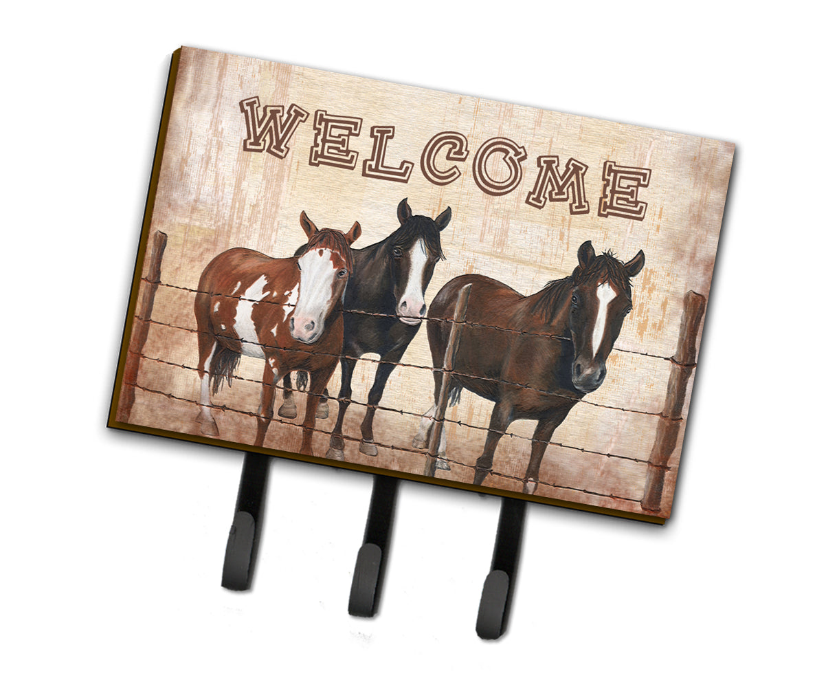 Welcome Mat with Horses Leash or Key Holder SB3059TH68