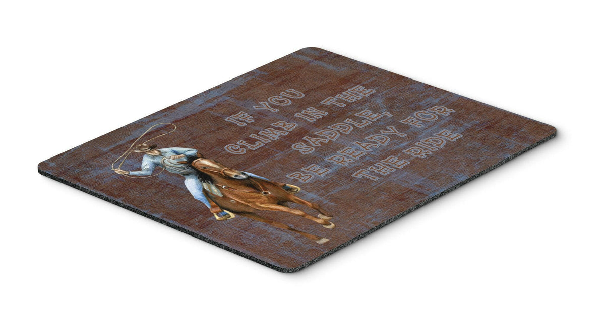 Roper Horse If you climb in the saddle, be ready for the ride Mouse Pad, Hot Pad or Trivet SB3061MP by Caroline&#39;s Treasures
