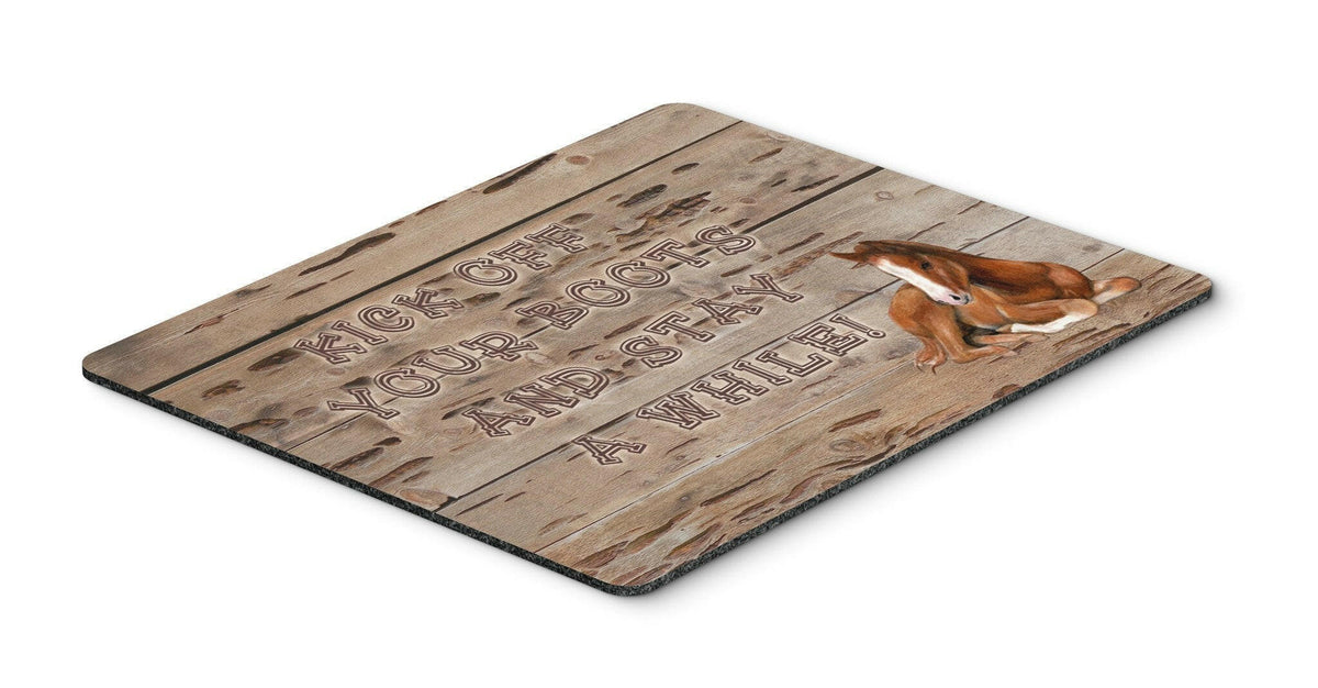 Kick off your boots and stay a while Mouse Pad, Hot Pad or Trivet SB3064MP by Caroline&#39;s Treasures