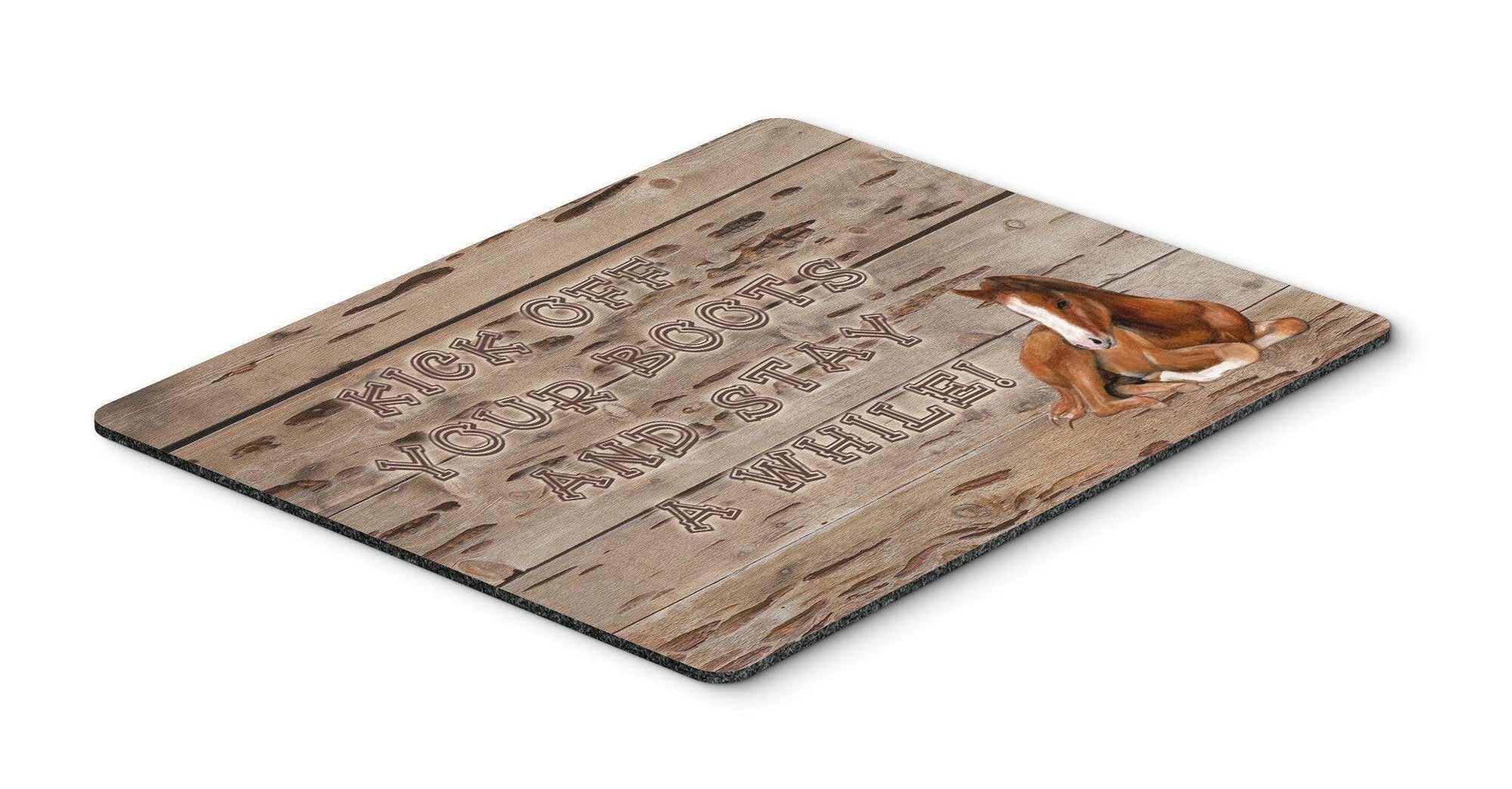 Kick off your boots and stay a while Mouse Pad, Hot Pad or Trivet SB3064MP by Caroline's Treasures