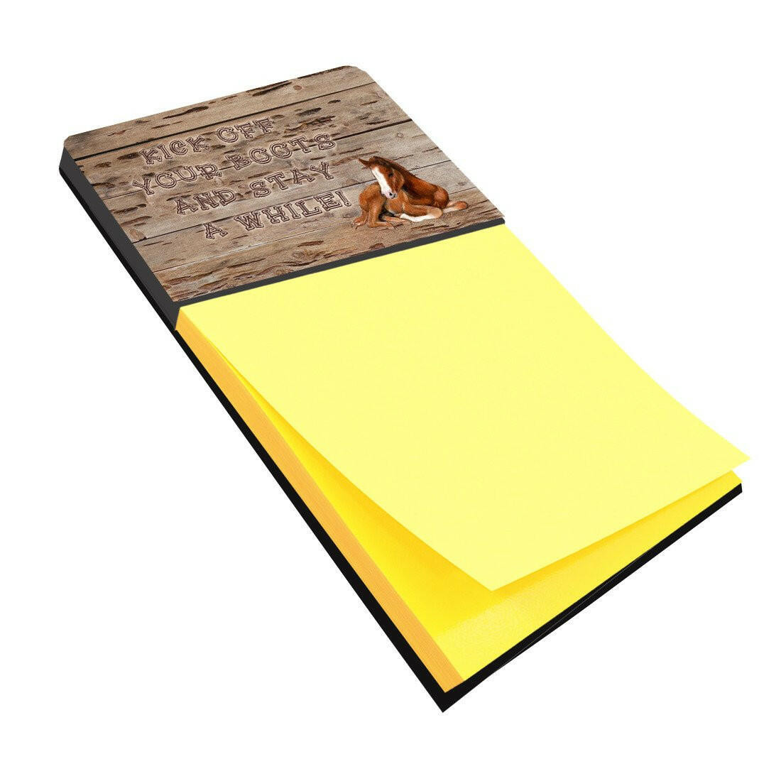 Kick off your boots and stay a while Refiillable Sticky Note Holder or Postit Note Dispenser SB3064SN by Caroline's Treasures