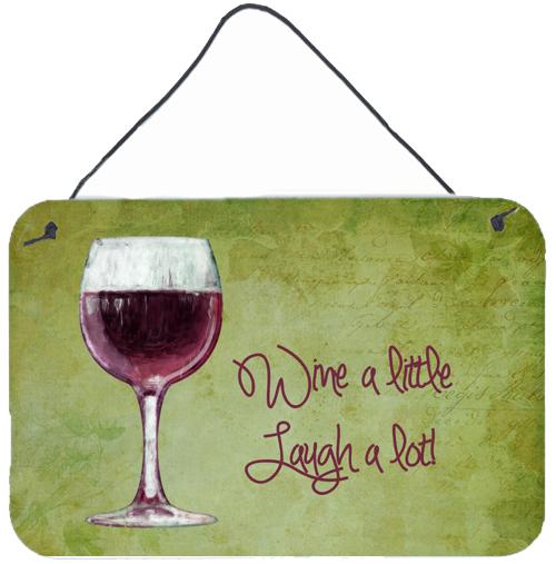 Wine a little laugh a lot Wall or Door Hanging Prints SB3067DS812 by Caroline's Treasures