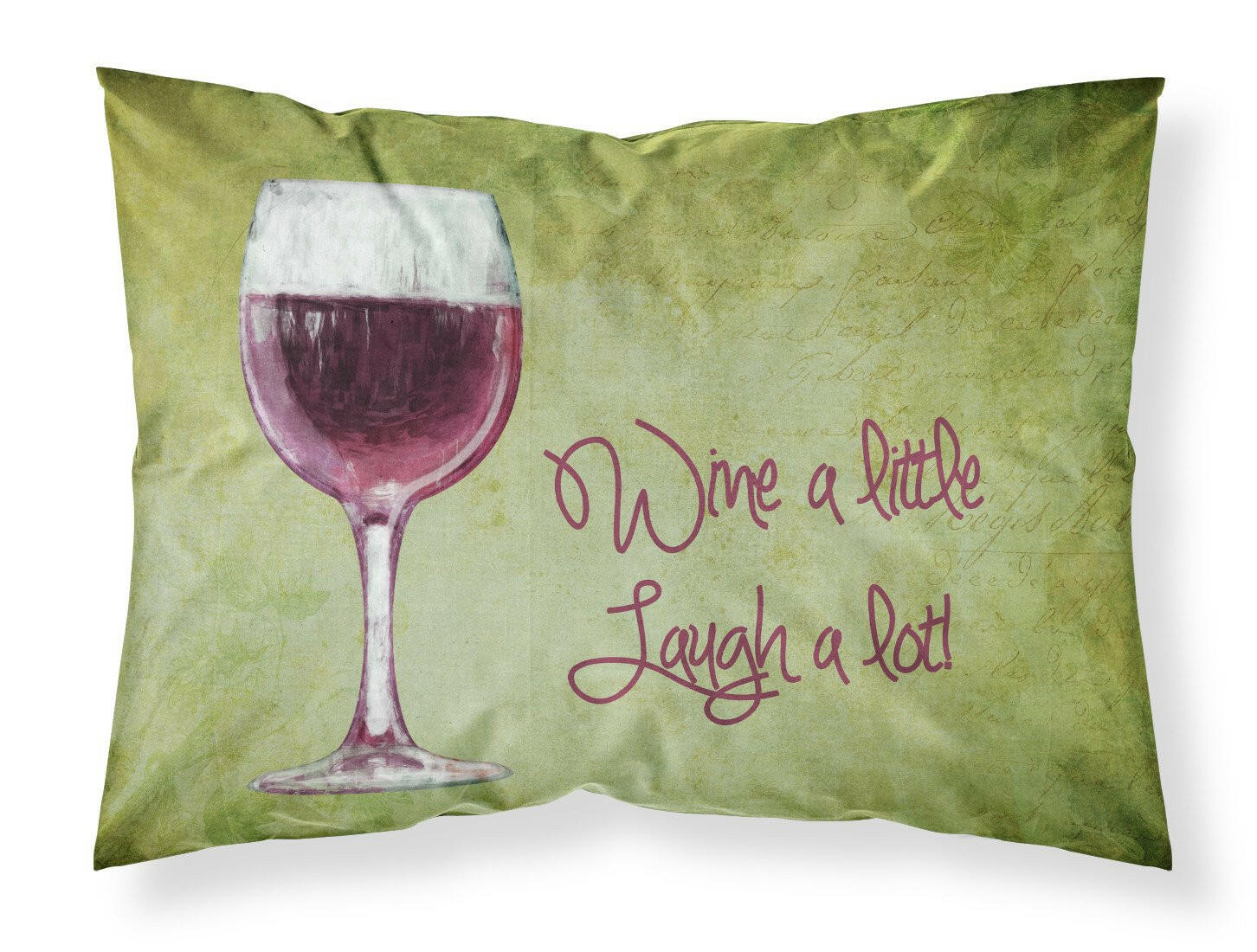 Wine a little laugh a lot Moisture wicking Fabric standard pillowcase SB3067PILLOWCASE by Caroline's Treasures