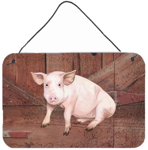 Pig at the barn door Aluminium Metal Wall or Door Hanging Prints SB3072DS812 by Caroline&#39;s Treasures