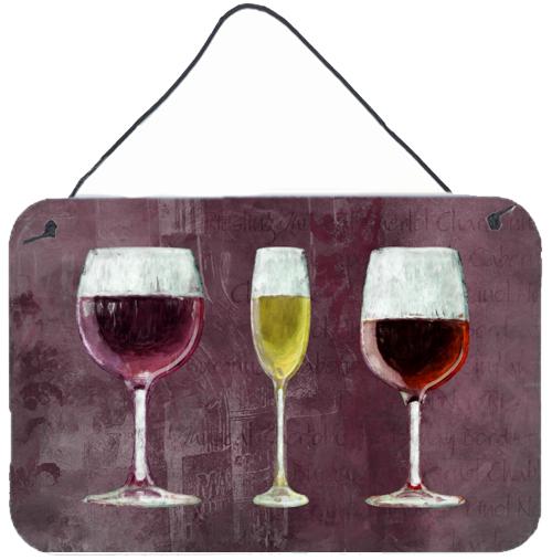 Three Glasses of Wine Purple Wall or Door Hanging Prints by Caroline&#39;s Treasures
