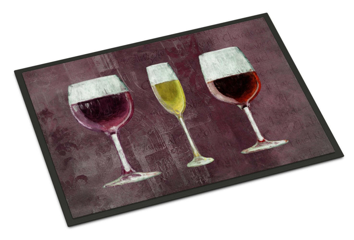 Three Glasses of Wine Purple Indoor or Outdoor Mat 24x36 SB3073JMAT - the-store.com