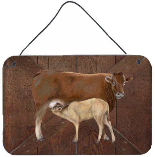 Cow Momma and Baby Aluminium Metal Wall or Door Hanging Prints by Caroline&#39;s Treasures