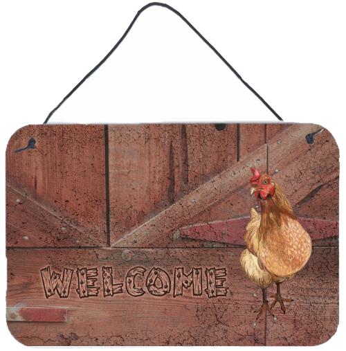 Welcome Chicken Aluminium Metal Wall or Door Hanging Prints SB3075DS812 by Caroline&#39;s Treasures