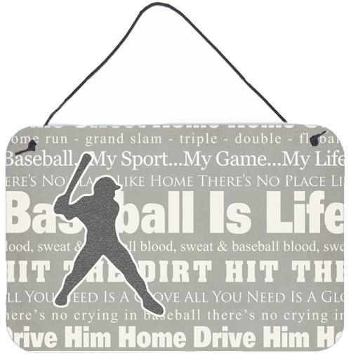 Baseball is Life Aluminium Metal Wall or Door Hanging Prints SB3078DS812 by Caroline's Treasures