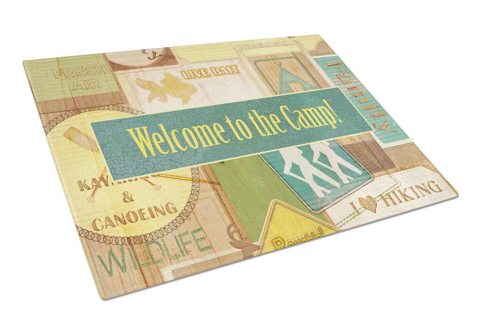 Welcome to the Camp Glass Cutting Board Large Size SB3080LCB by Caroline's Treasures