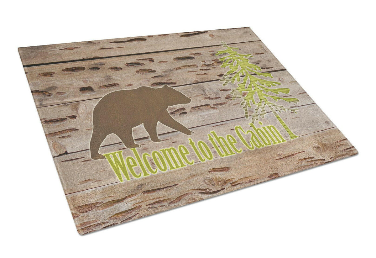 Welcome to the Cabin Glass Cutting Board Large Size SB3081LCB by Caroline&#39;s Treasures