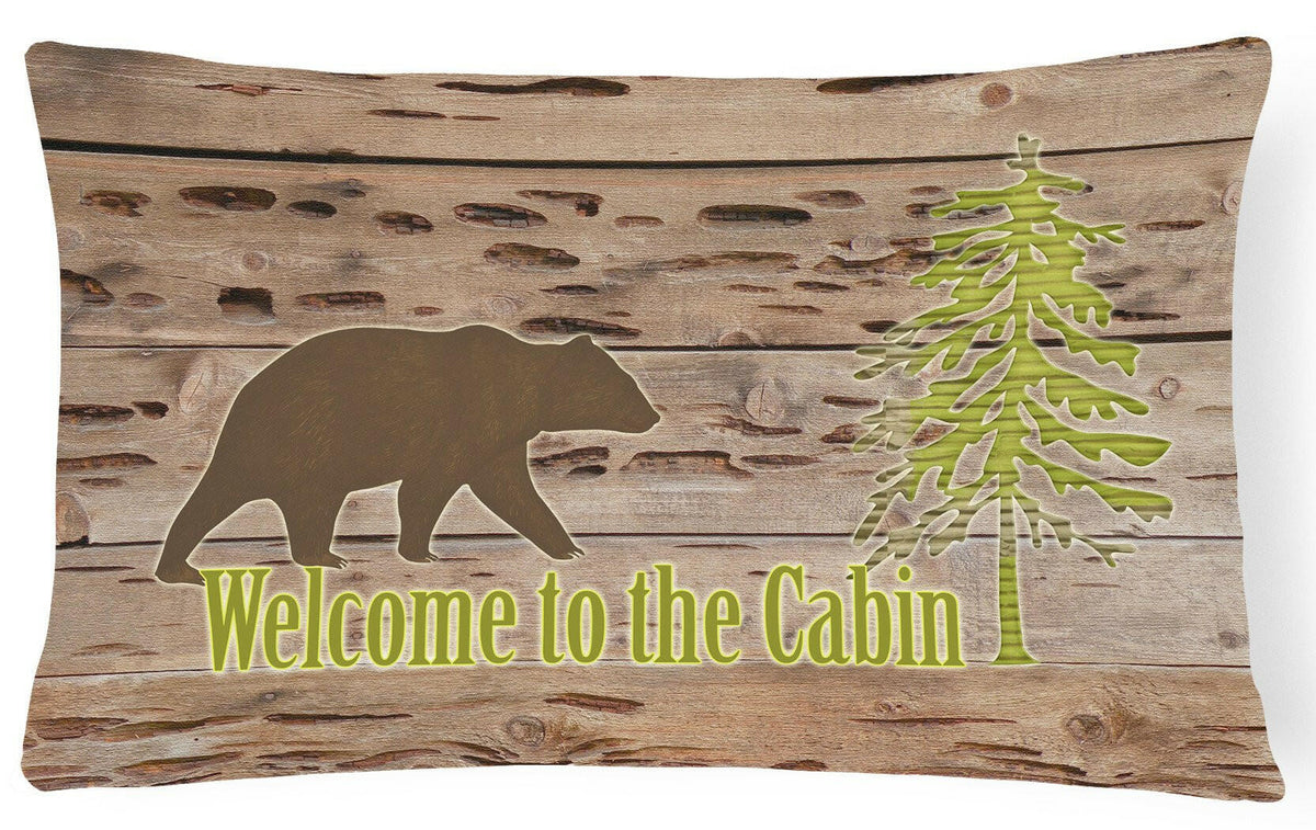 Welcome to the Cabin   Canvas Fabric Decorative Pillow SB3081PW1216 by Caroline&#39;s Treasures