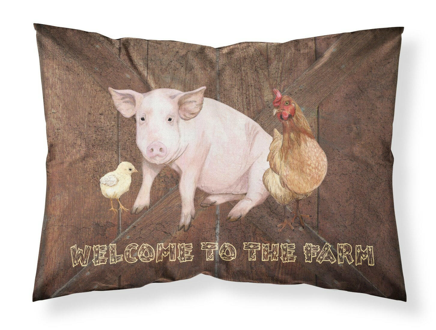 Welcome to the Farm with the pig and chicken Moisture wicking Fabric standard pillowcase SB3083PILLOWCASE by Caroline's Treasures