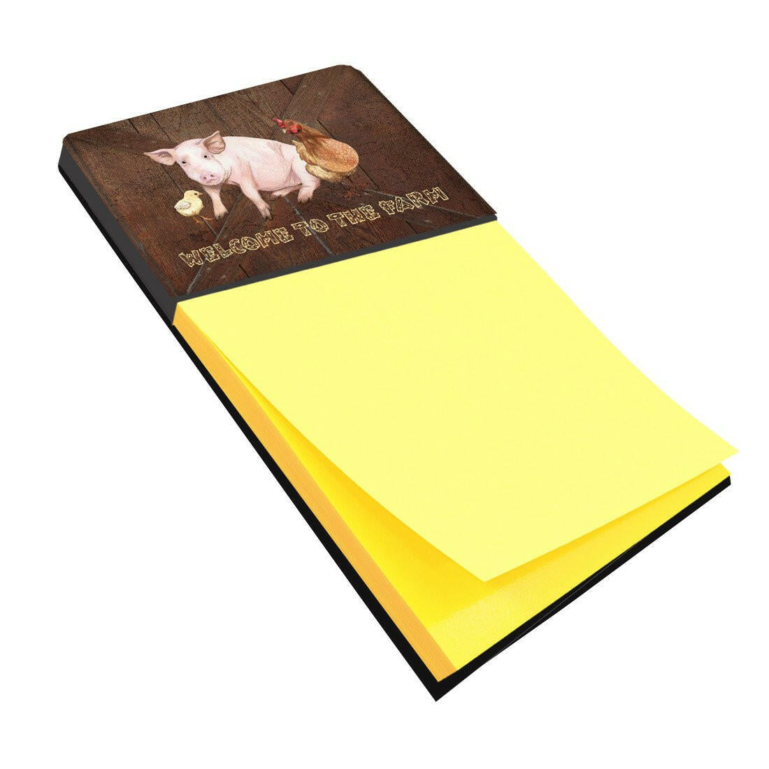 Welcome to the Farm with the pig and chicken Refiillable Sticky Note Holder or Postit Note Dispenser SB3083SN by Caroline's Treasures