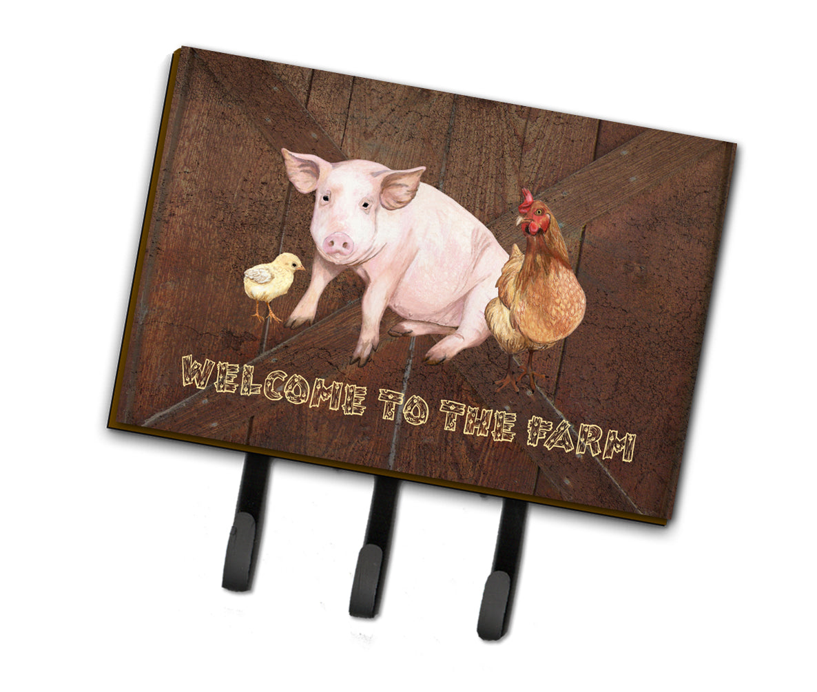 Welcome to the Farm with the pig and chicken Leash or Key Holder SB3083TH68