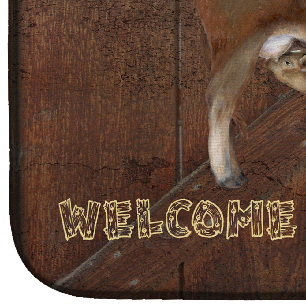 Welcome to the Ranch with the Cow and Baby Dish Drying Mat SB3084DDM