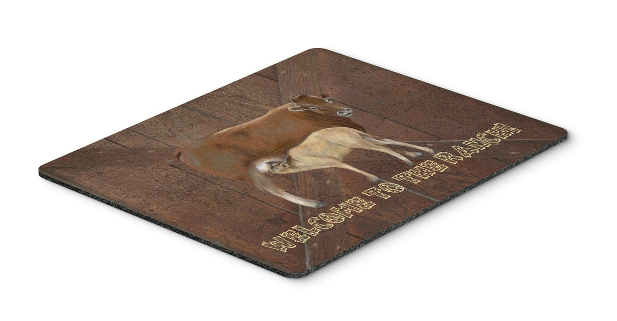 Welcome to the Ranch with the Cow and Baby Mouse Pad, Hot Pad or Trivet SB3084MP by Caroline&#39;s Treasures