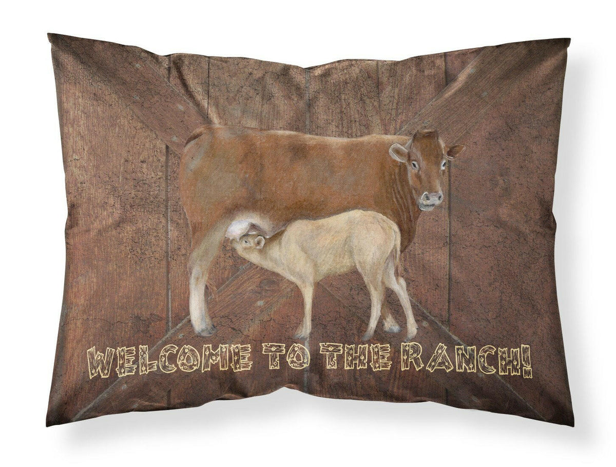 Welcome to the Ranch with the Cow and Baby Moisture wicking Fabric standard pillowcase SB3084PILLOWCASE by Caroline&#39;s Treasures