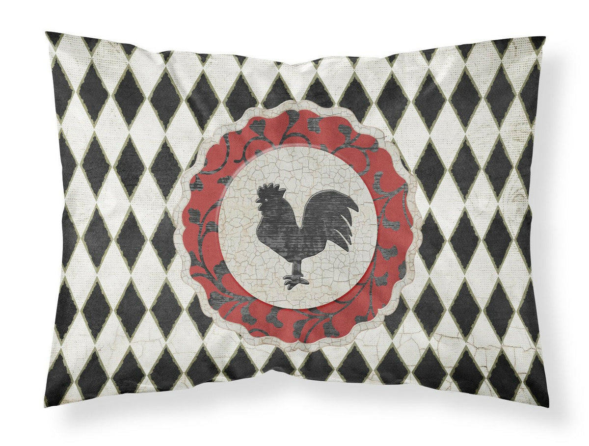 Rooster Harlequin Black and white Moisture wicking Fabric standard pillowcase SB3086PILLOWCASE by Caroline&#39;s Treasures