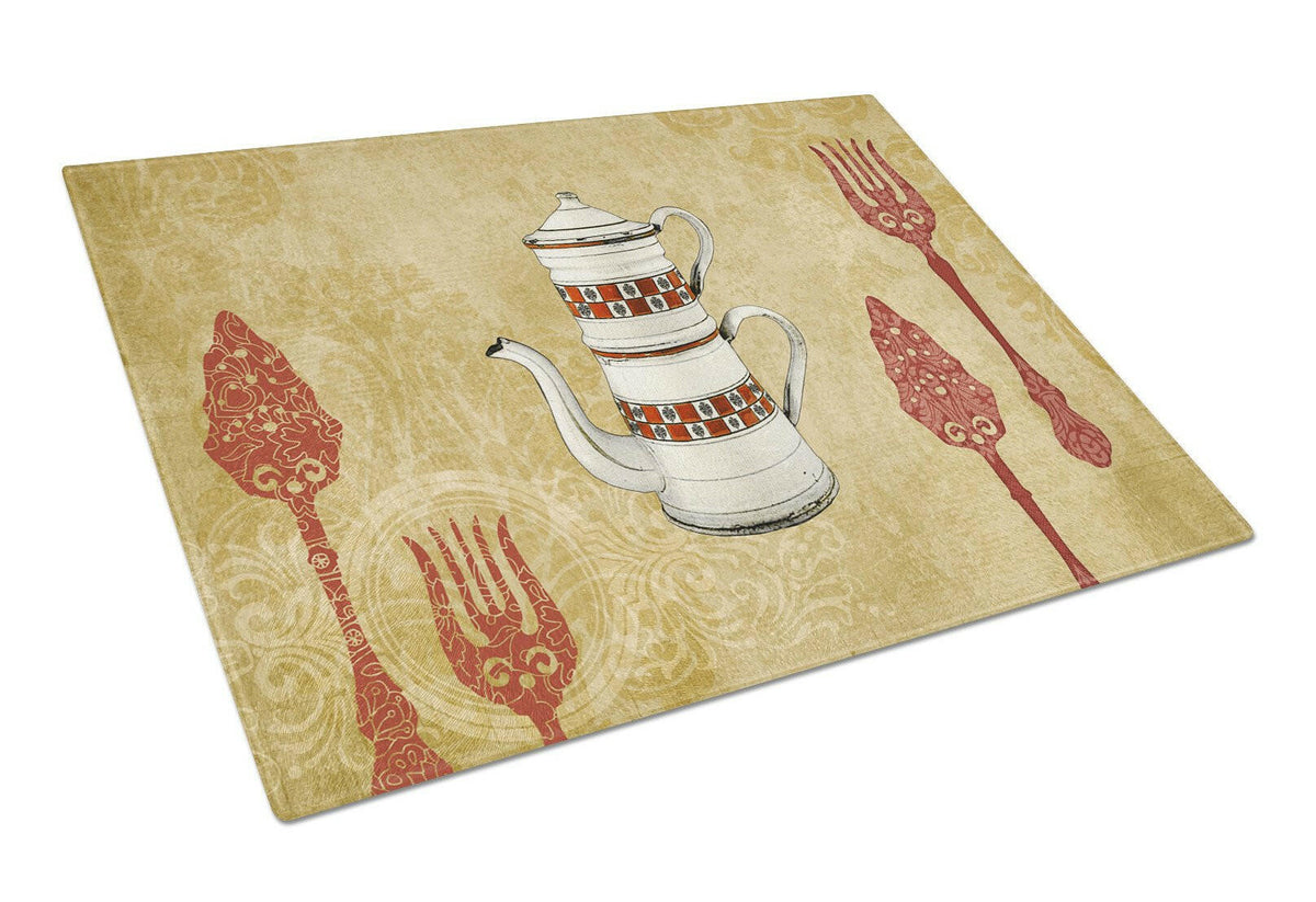Teapot Welcome Glass Cutting Board Large Size SB3088LCB by Caroline&#39;s Treasures