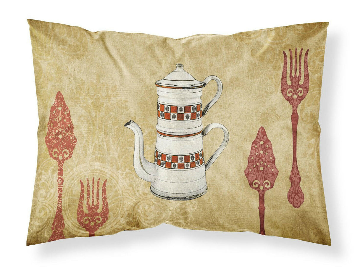 Teapot Welcome Moisture wicking Fabric standard pillowcase SB3088PILLOWCASE by Caroline&#39;s Treasures
