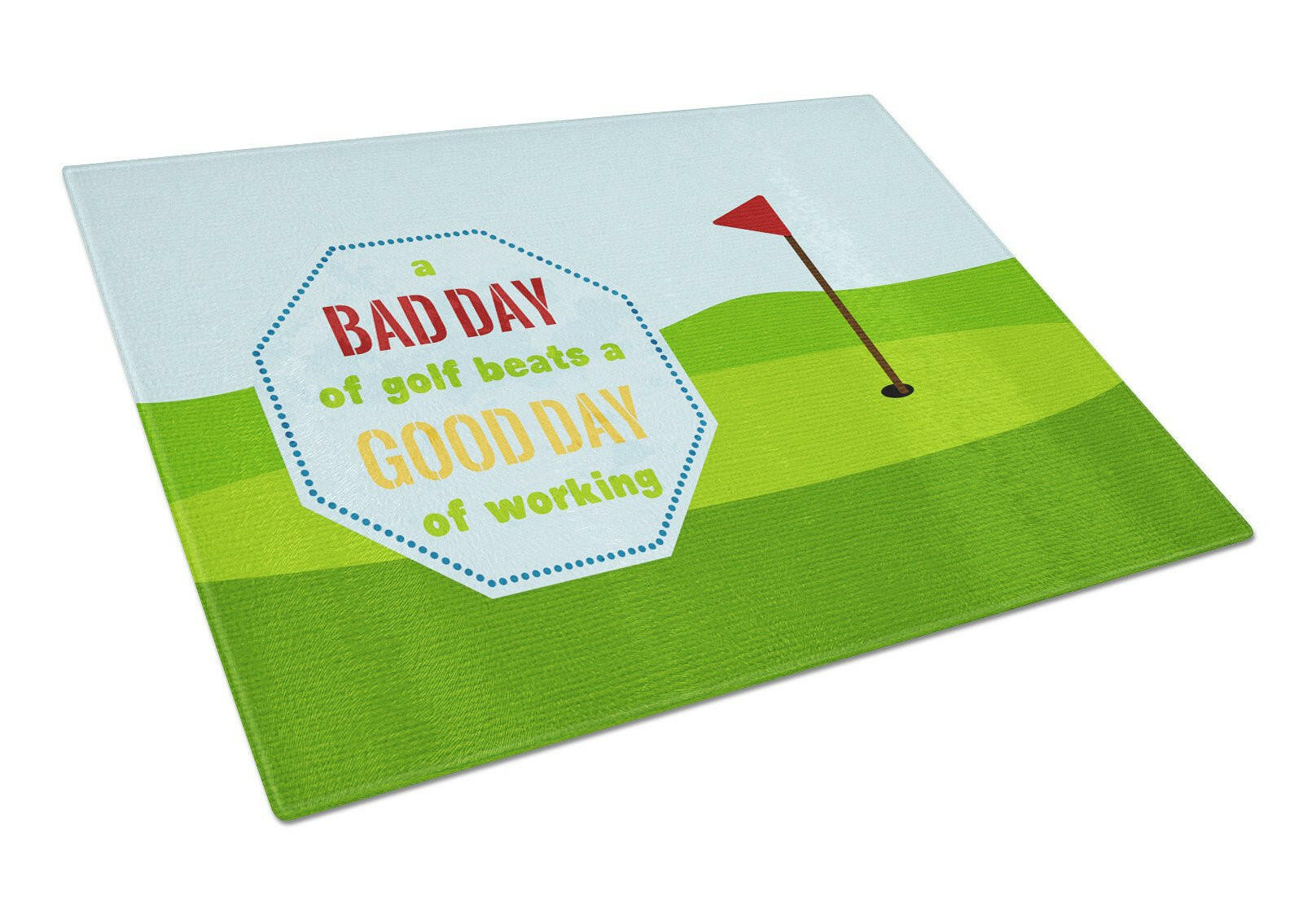 A Bad Day at Golf Glass Cutting Board Large Size SB3091LCB by Caroline's Treasures