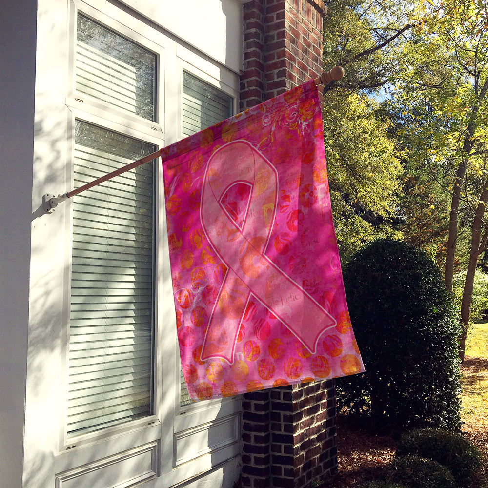 Artsy Breast Cancer Pink Ribbon Flag Canvas House Size SB3094CHF