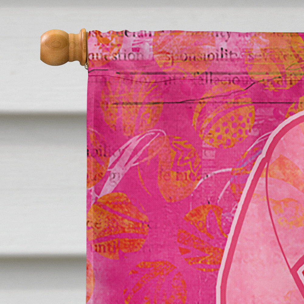 Artsy Breast Cancer Pink Ribbon Flag Canvas House Size SB3094CHF  the-store.com.