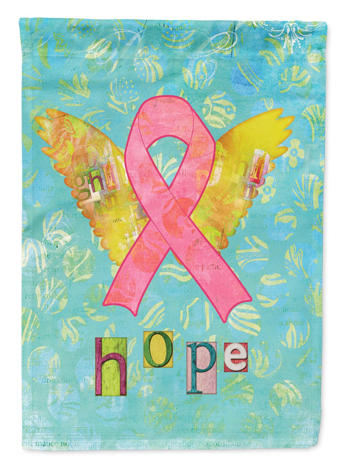 Hope Angel Breast Cancer Pink Ribbon Flag Canvas House Size SB3095CHF