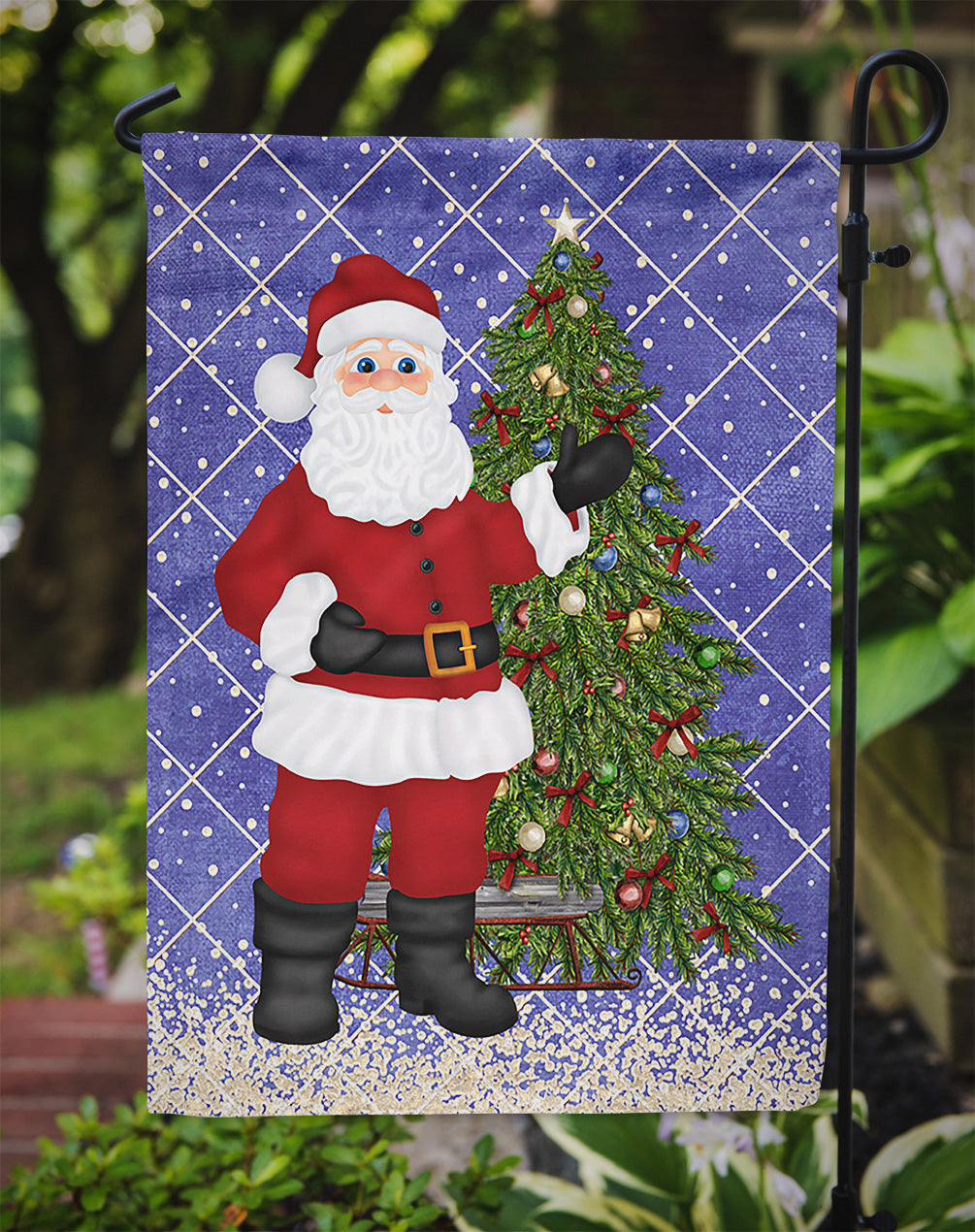 Santa Claus and Christmas Tree Flag Garden Size SB3114GF