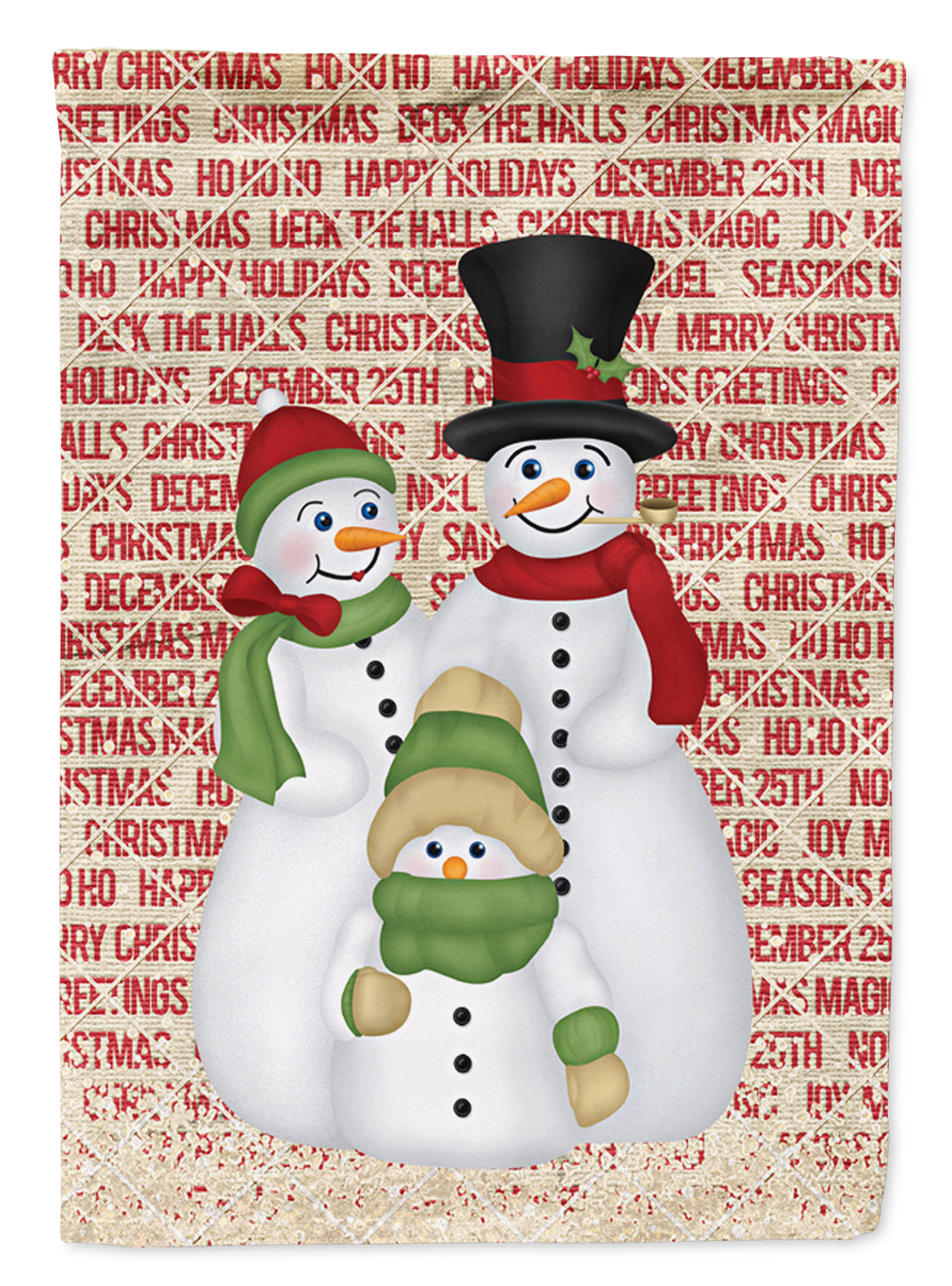 Snowman Family Snowpeople Flag Garden Size  the-store.com.