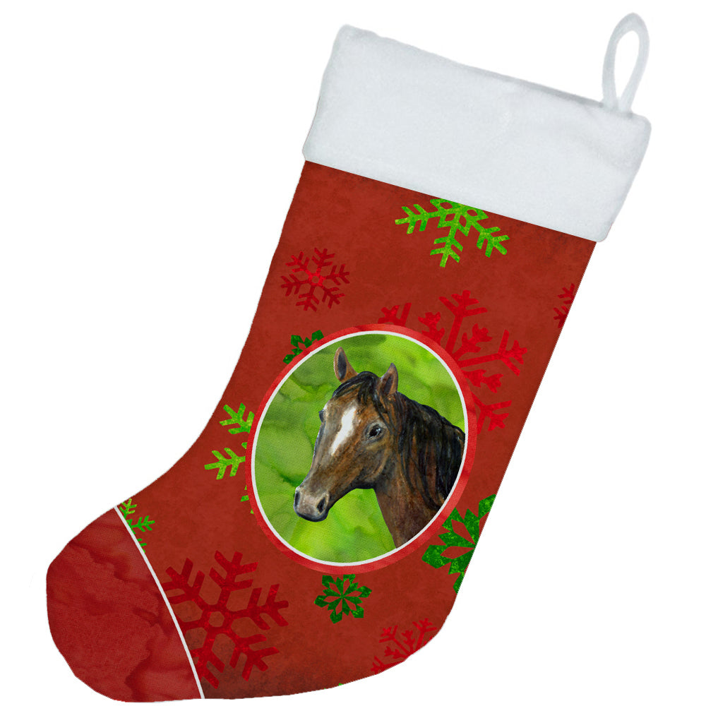 Horse Red Snowflakes Holiday Christmas  Christmas Stocking SB3121-CS  the-store.com.