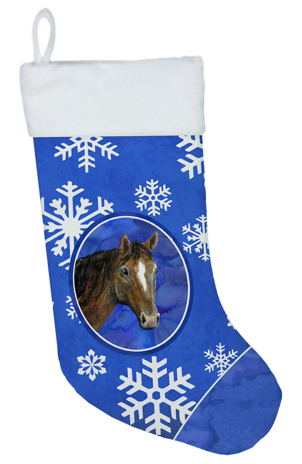 Horse Winter Snowflakes Holiday Christmas Stocking SB3143-CS  the-store.com.