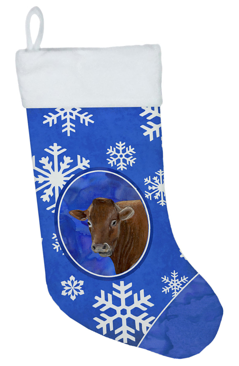 Cow Winter Snowflakes Holiday Christmas Stocking SB3148-CS