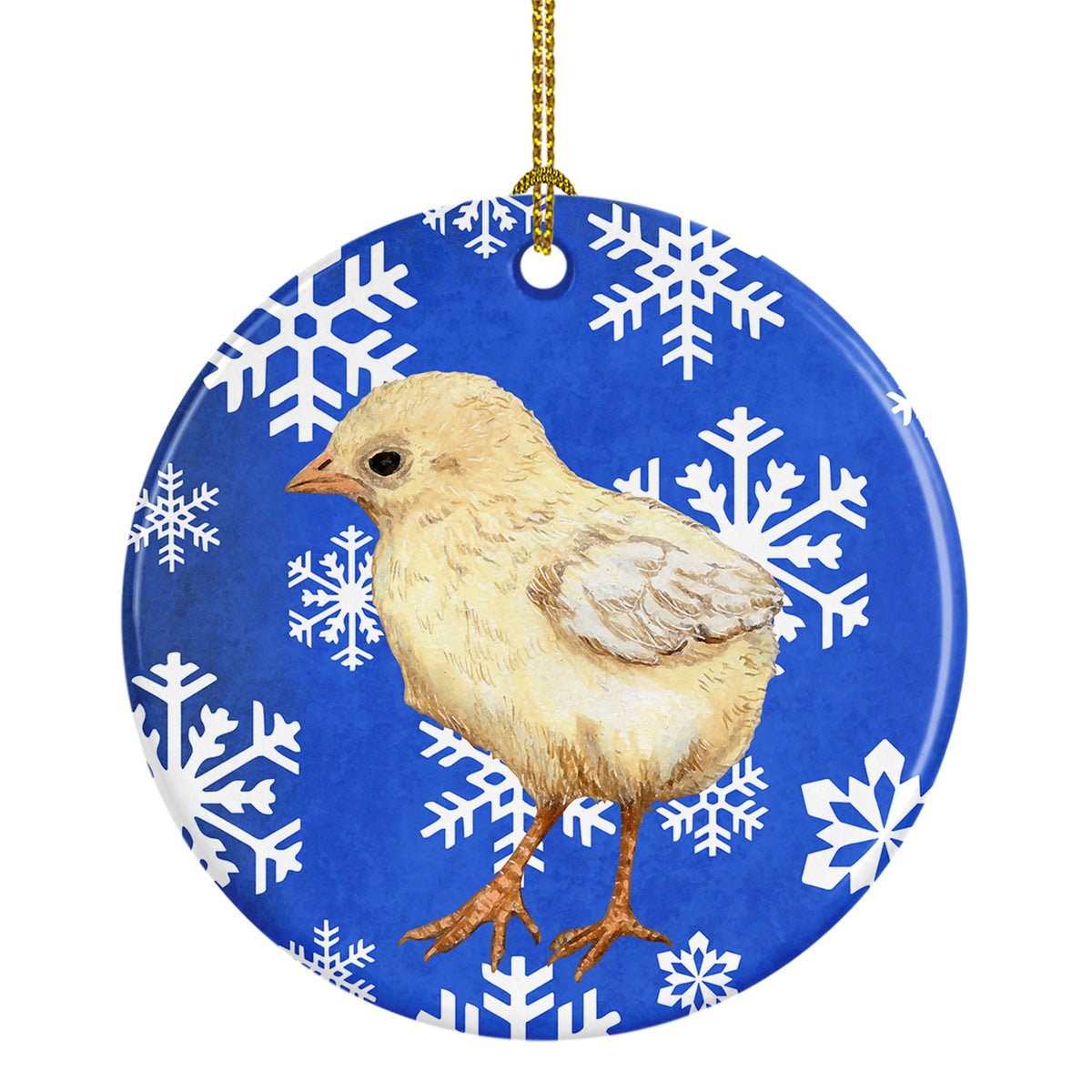 Baby Chick Winter Snowflakes Holiday Ceramic Ornament SB3152CO1 - the-store.com
