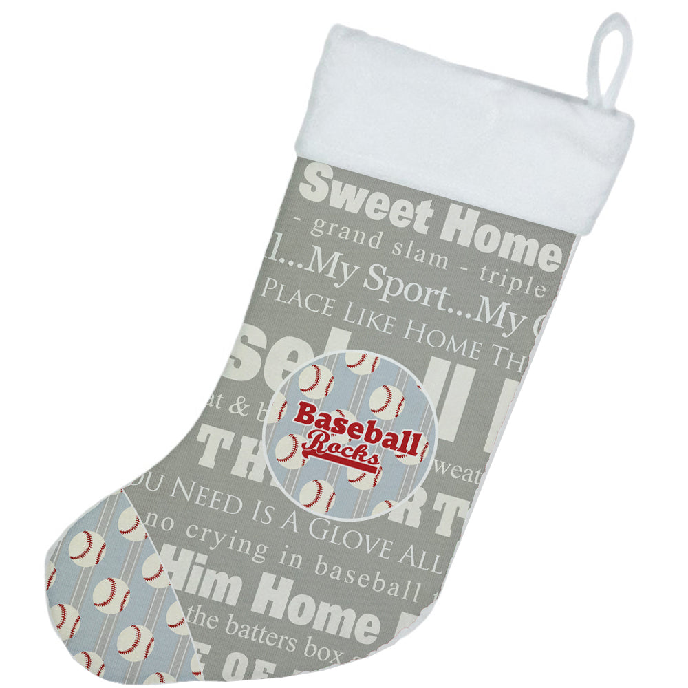 Caroline's Treasures Baseball Rocks Christmas Stocking SB3153-CS