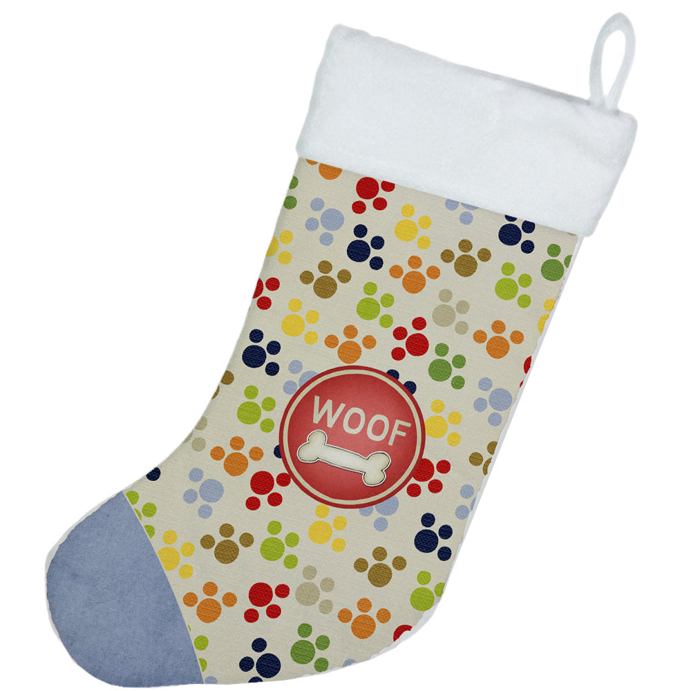 Woof Pawprints Dog Christmas Stocking SB3156-CS