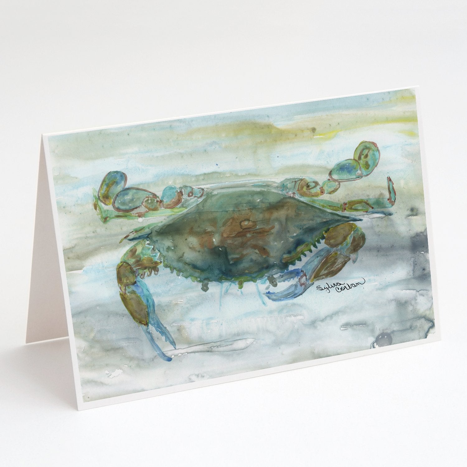 Buy this Crab a leg up Watercolor Greeting Cards and Envelopes Pack of 8