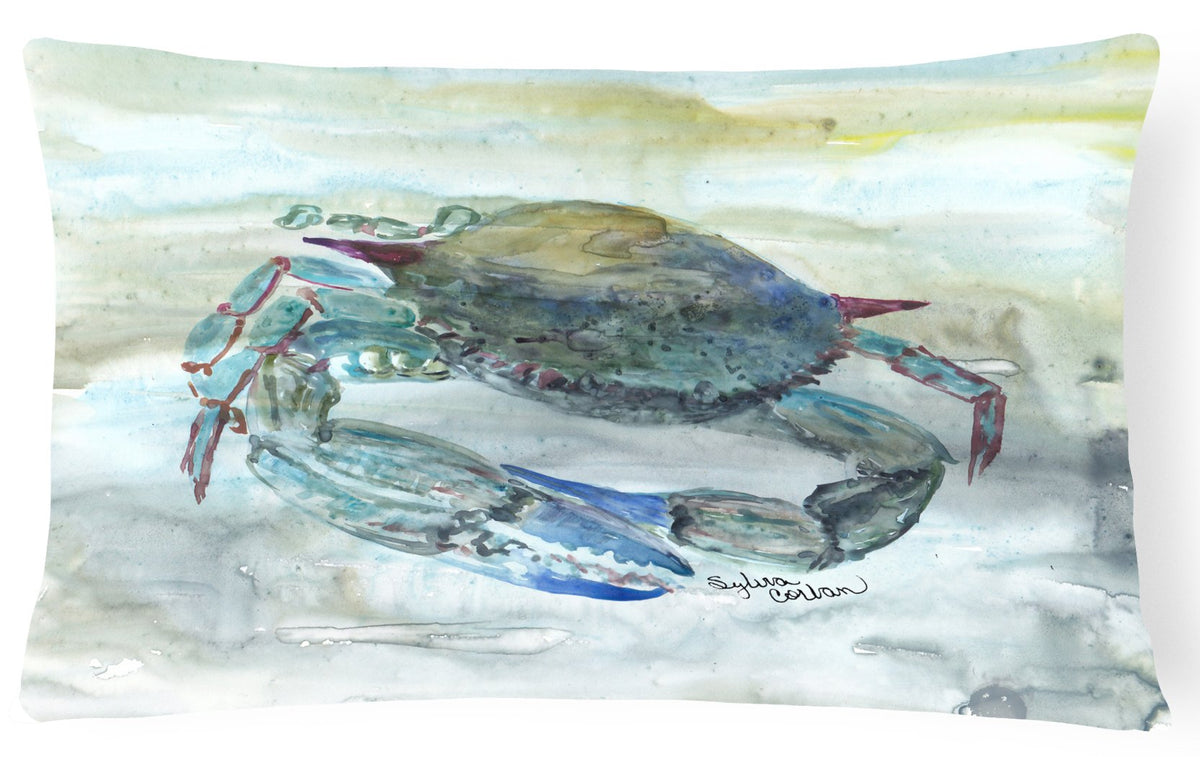 Blue Crab Watercolor Canvas Fabric Decorative Pillow SC2003PW1216 by Caroline&#39;s Treasures