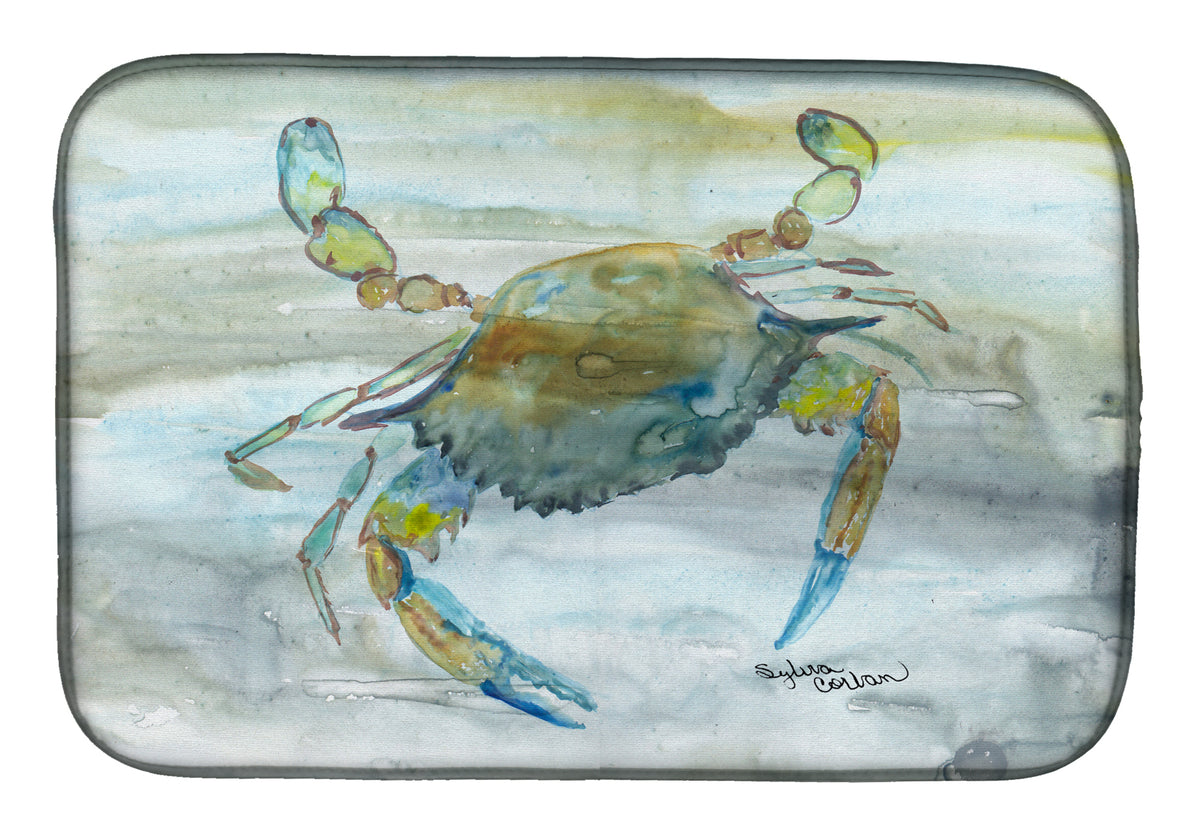 Blue Crab #2 Watercolor Dish Drying Mat SC2004DDM  the-store.com.