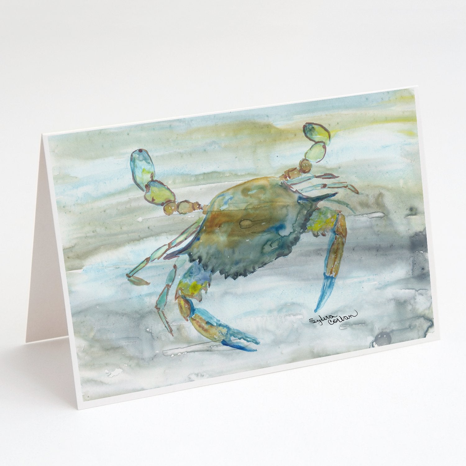 Buy this Blue Crab #2 Watercolor Greeting Cards and Envelopes Pack of 8