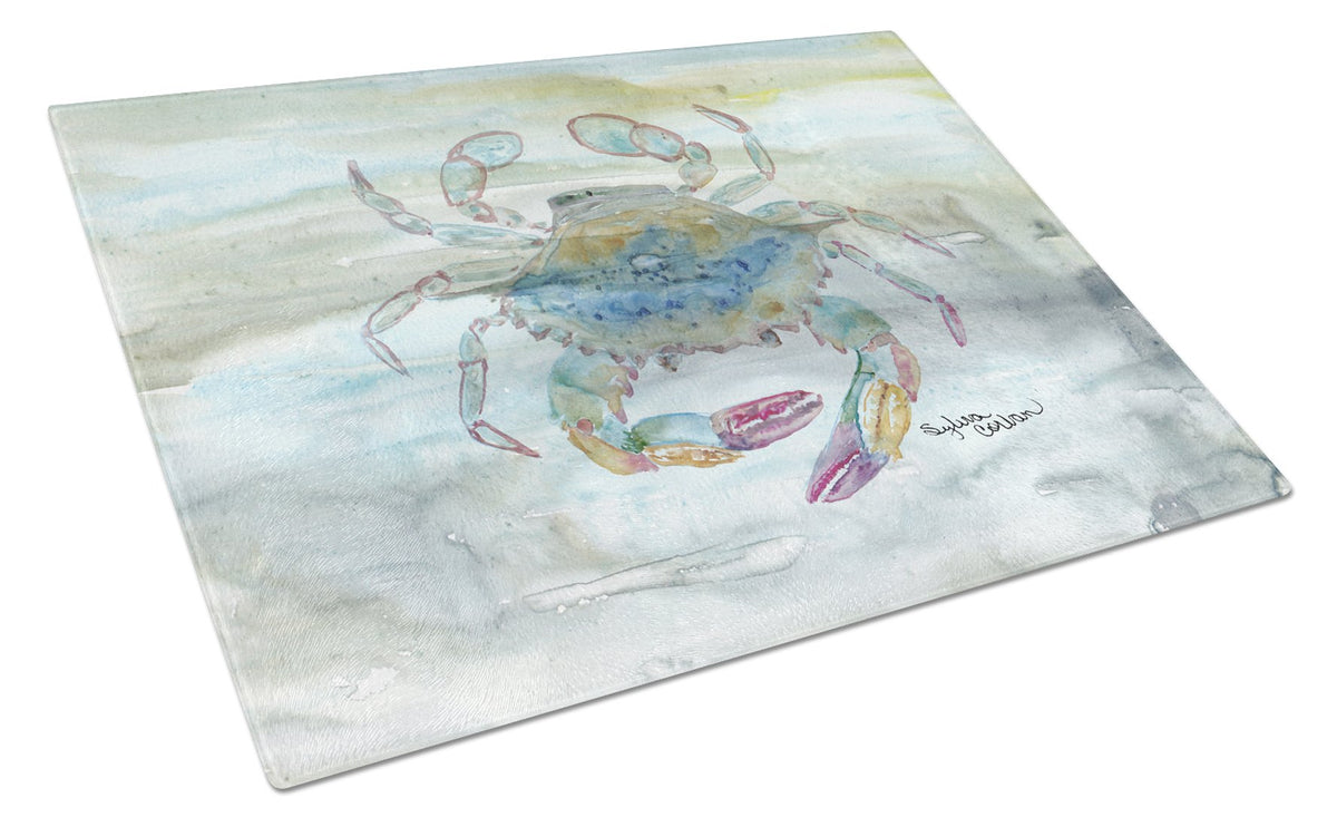 Female Blue Crab Watercolor Glass Cutting Board Large SC2005LCB by Caroline&#39;s Treasures