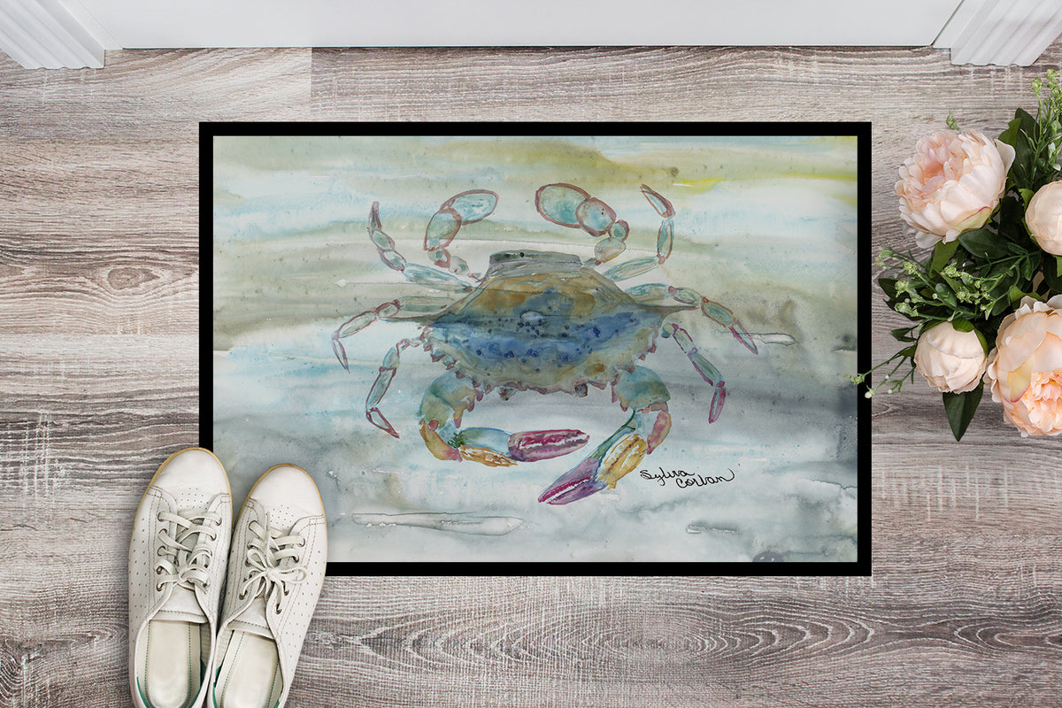 Caroline's Treasures Female Blue Crab Watercolor Doormat - 18x27 Decorative Floor Mat – Indoor/Outdoor Rug with Artistic Flair SC2005MAT