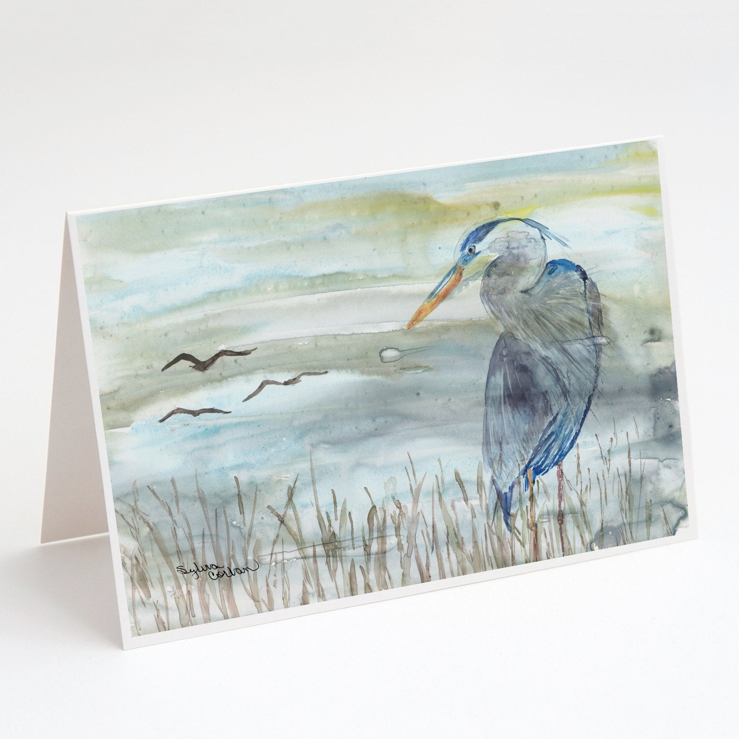 Buy this Blue Heron Watercolor Greeting Cards and Envelopes Pack of 8