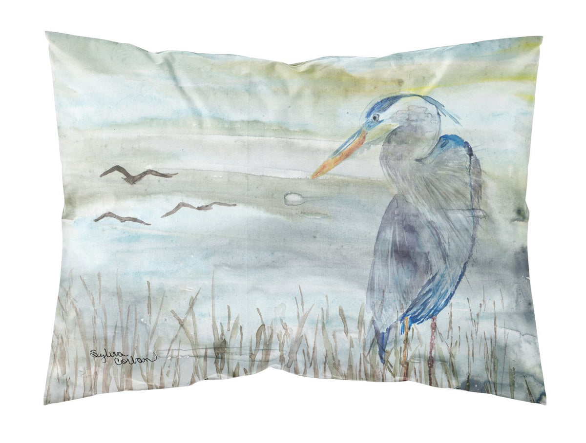 Blue Heron Watercolor Fabric Standard Pillowcase SC2007PILLOWCASE by Caroline&#39;s Treasures
