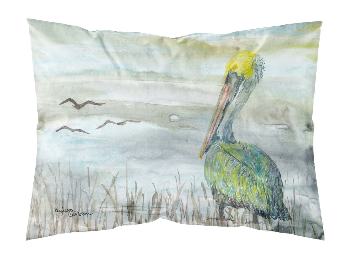 Pelican Watercolor Fabric Standard Pillowcase SC2008PILLOWCASE by Caroline&#39;s Treasures