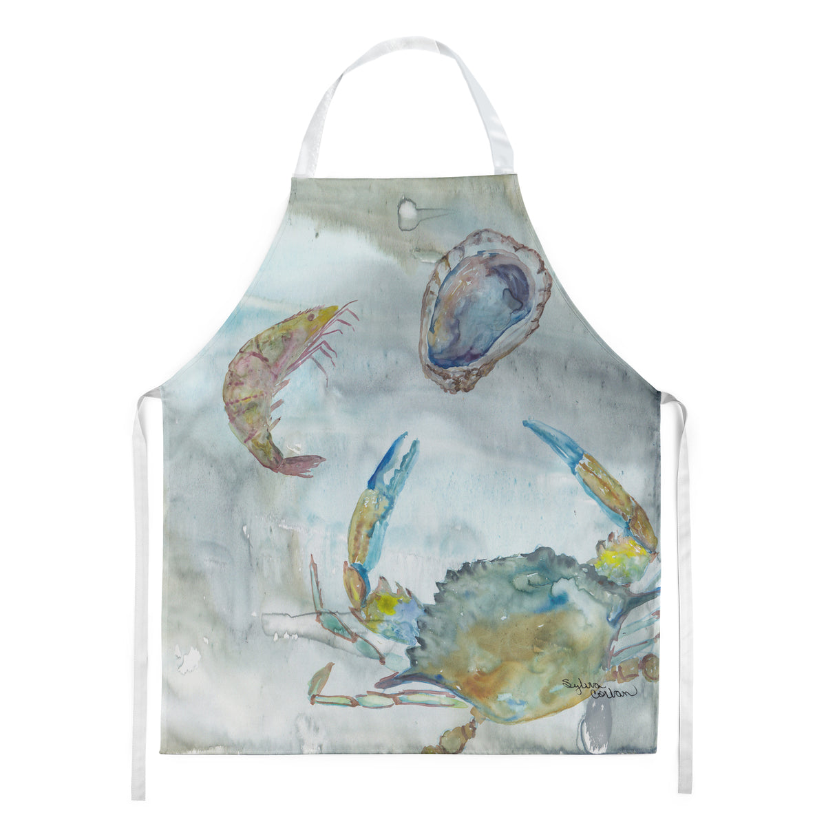 Crab, Shrimp and Oyster Watercolor Apron SC2010APRON